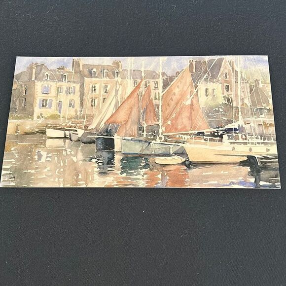 French Oversized Nautical Watercolor Postcards - Picture 2 of 4
